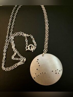 Pisces Zodiac Constellation Silver Pendant and Chain Unisex